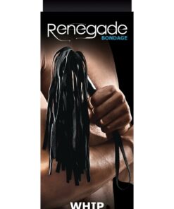Renegade Bondage Leather Whip - Black