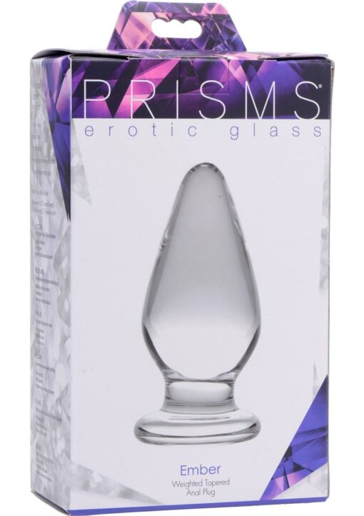 Prisms Ember Weighted Tapered Glass Anal Plug - Clear