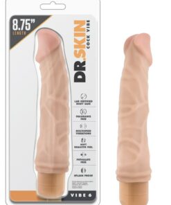 Dr. Skin Cock Vibe 6 Vibrating Dildo 8.75in - Vanilla
