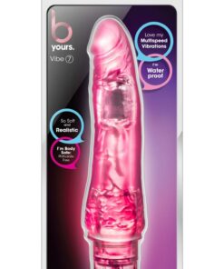 B Yours Vibe 7 Vibrating Dildo 8.5in - Pink