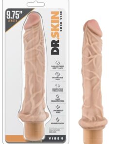 Dr. Skin Cock Vibe 8 Vibrating Dildo 9.75in - Vanilla