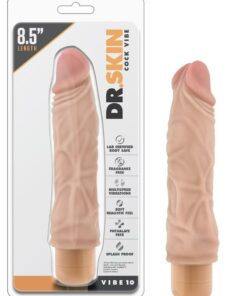 Dr. Skin Cock Vibe 10 Vibrating Dildo 8.5in - Vanilla