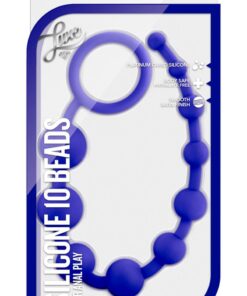 Luxe Silicone 10 Anal Beads - Indigo