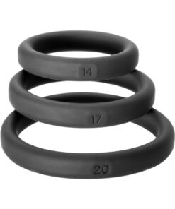 Perfect Fit Xact-Fit Silicone Ring Kit Assorted Size - Black (3 pack)