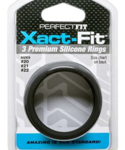 Perfect Fit Xact-Fit Silicone Ring Kit - LG /XL - Black (3 pack)