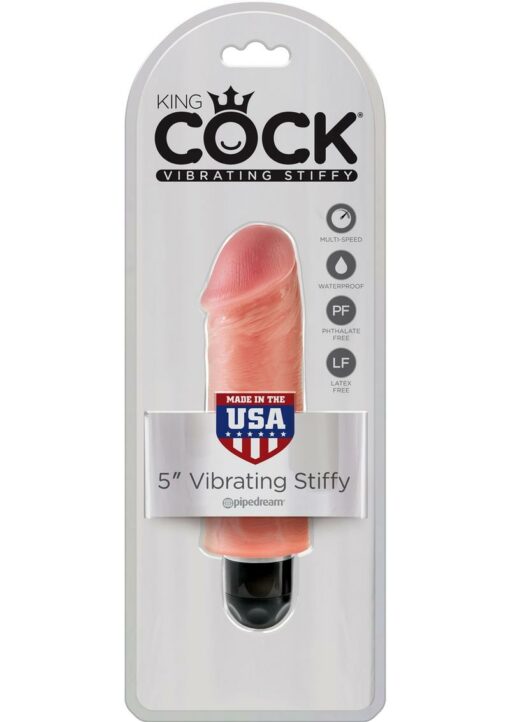 King Cock Vibrating Stiffy Dildo 5in - Vanilla