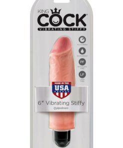 King Cock Vibrating Stiffy Dildo 6in - Vanilla