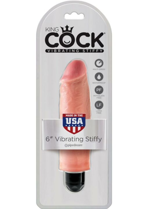 King Cock Vibrating Stiffy Dildo 6in - Vanilla