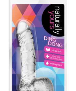 Naturally Yours Ding Dong Dildo with Balls 5.5in - Clear