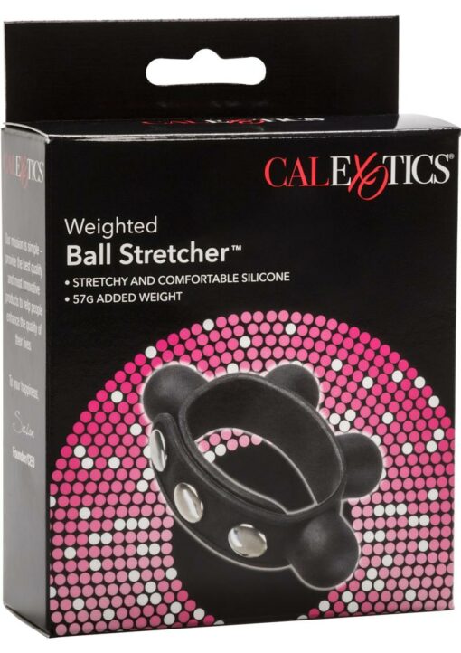 Silicone Weighted Ball Stretcher Cock Ring Black