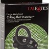 Silicone Large Weighted C-Ring Ball Stretcher Cock Ring - Black