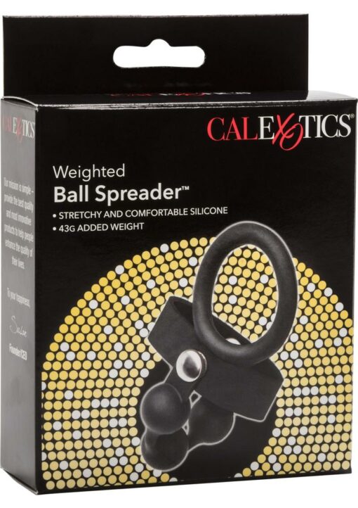 Silicone Weighted Ball Spreader Cock Ring - Black