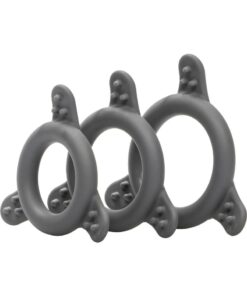 Pro Series Silicone Cock Ring Set (3 Piece Set) - Black