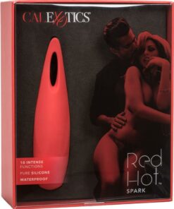 Red Hot Spark USB Rechargeable Silicone Massager Waterproof Red
