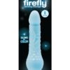Firefly Vibrating Silicone Massager Vibrator Glow In The Dark 8in - Blue