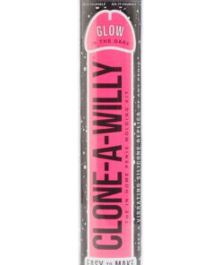 Clone-A-Willy Silicone Dildo Molding Kit with Vibrator - Glow In The Dark - Pink