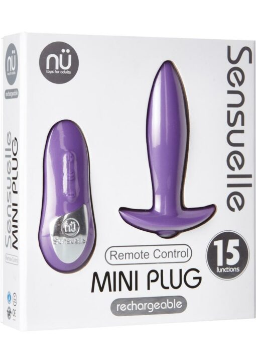 Nu Sensuelle Remote Control Mini-Plug Rechargeable Silicone Vibrating Plug - Purple
