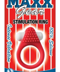 Maxx Gear Stimulation Ring Silicone Vibrating Cock Ring - Red