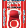 Maxx Gear Pleasure Ring Silicone Vibrating Cock Ring - Red