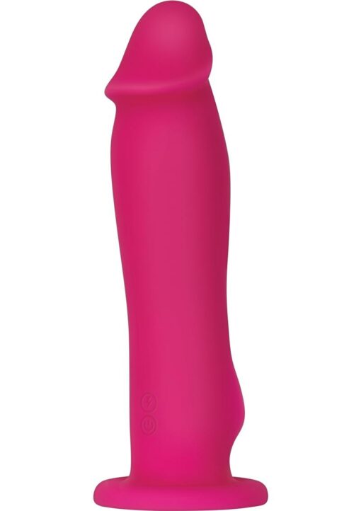 Adam and Eve The Wild Ride Rechargeable Silicone Vibrating Dildo with Power Boost 7.5in - Pink