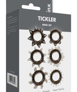 ME YOU US Tickler Ring Set Assorted Textured Cock Rings (6 pack) - Smoke