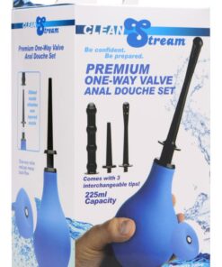 CleanStream Premium One-Way Valve Anal Douche Set - Blue