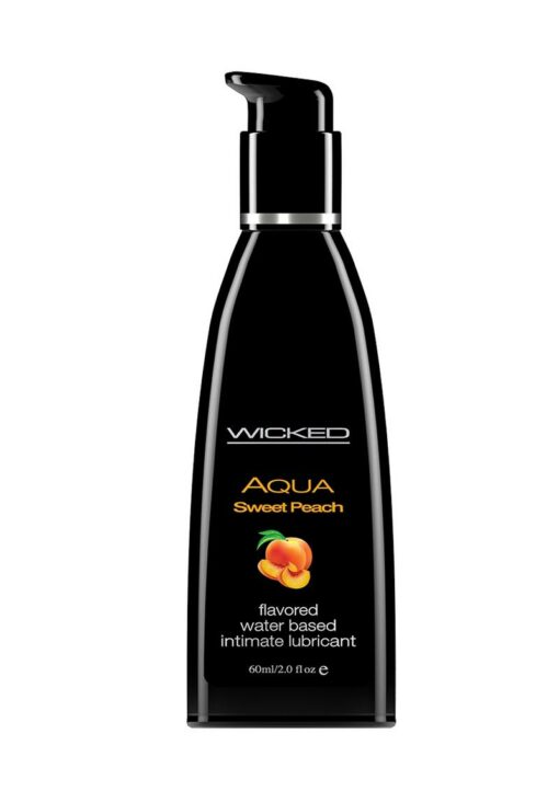 Wicked Aqua Water Based Flavored Lubricant Sweet Peach 2oz