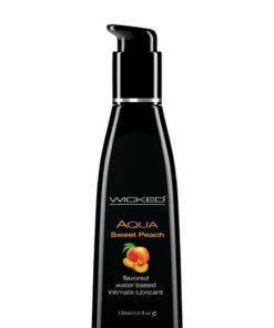 Wicked Aqua Water Based Flavored Lubricant Sweet Peach 4oz