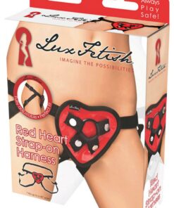 Lux Fetish Red Heart Strap-On Harness Adjustable