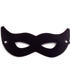 Rouge Smooth Leather Cat Eye Mask - Black