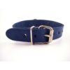Rouge O Ring Studded Adjustable Leather Collar - Blue