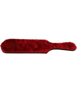 Rouge Leather Paddle with Faux Fur - Black and Red