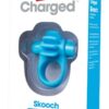Charged Skooch Rechargeable Vibrating Silicone Cock Ring Waterproof - Blue