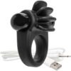 Charged Skooch Rechargeable Vibrating Silicone Cock Ring Waterproof - Black