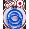 RingO Pro x3 Silicone Cock Rings Set Waterproof - Blue (3 piece pack)