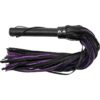 Rouge Leather Flogger - Black and Purple