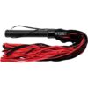 Rouge Suede Flogger with Leather Handle - Black and Red