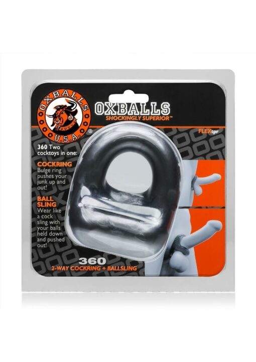 Oxballs 360 2-Way Cock Ring and Ball Sling - Silver
