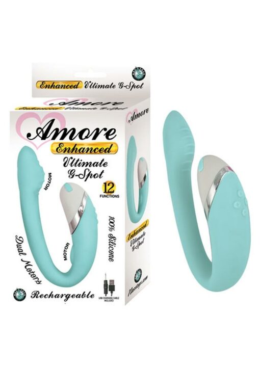 Amore Enhanced Ultimate G-Spot Rechargeable Silicone Vibrator - Aqua