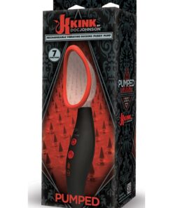 Kink Pumped Rechargeable Automatic Vibrating Silicone Pussy Pump - Black/Red