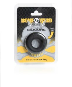Boneyard Ultimate Silicone Cock Ring 2in - Black
