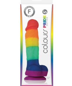 Colours Pride Edition Silicone Dildo 5in - Rainbow