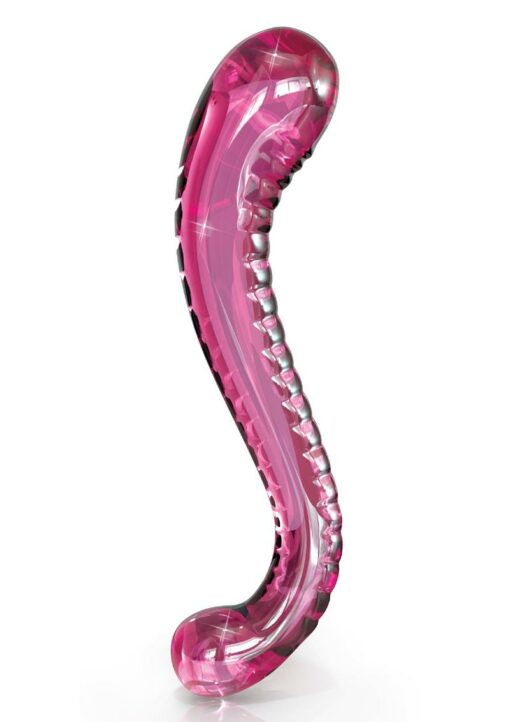 Icicles No 69 Textured G-Spot Glass Probe - Pink