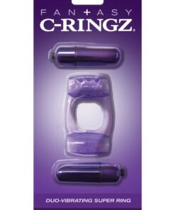 Fantasy C-Ringz Duo-Vibrating Super Cock Ring with Bullet - Purple