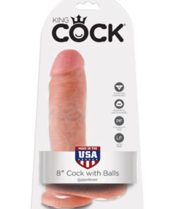 King Cock Dildo with Balls 8in - Caramel