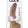 King Cock Dildo with Balls 9in - Caramel