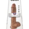 King Cock Dildo with Balls 10in - Caramel