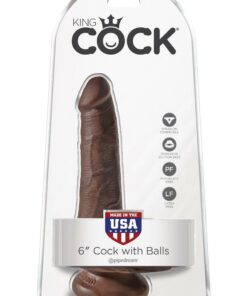 King Cock Dildo with Balls 6in - Chocolate