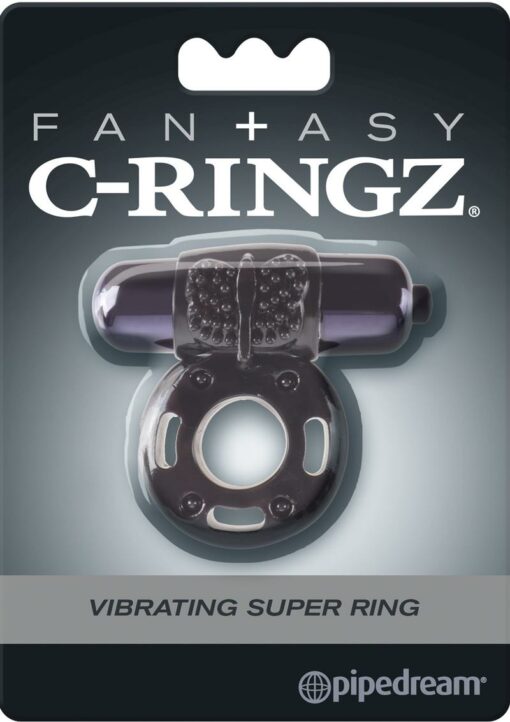 Fantasy C-Ringz Vibrating Super Cock Ring with Bullet - Black