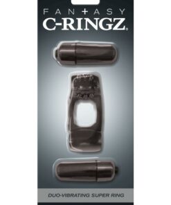 Fantasy C-Ringz Duo-Vibrating Super Cock Ring with Bullets - Black